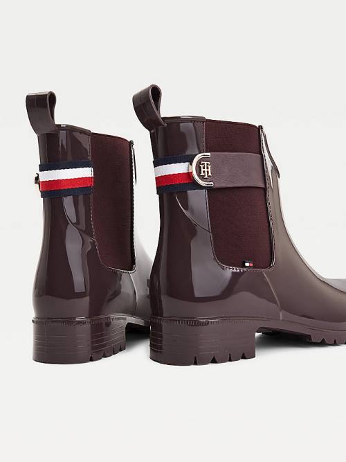 Tommy Hilfiger Monogram Ankle Rainboots Laarzen Dames Rood | TH752LAJ