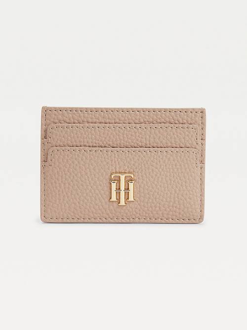 Tommy Hilfiger Monogram Card Holder Portefeuille Dames Beige | TH182CPU