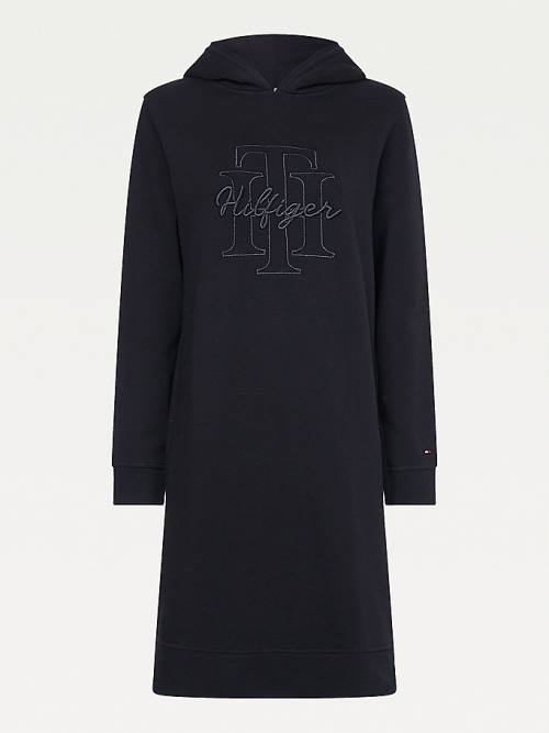 Tommy Hilfiger Monogram Embroidery Jurken Dames Zwart | TH412JHO