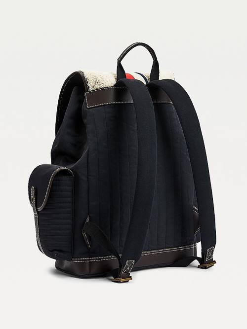 Tommy Hilfiger Monogram Embroidery Sherpa Backpack Tassen Heren Blauw | TH738UZD