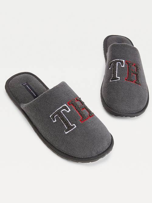 Tommy Hilfiger Monogram Home Slippers Heren Grijs | TH389YIZ