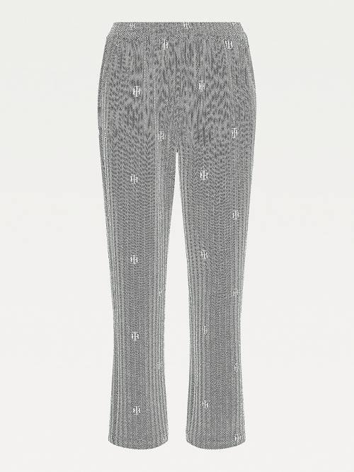 Tommy Hilfiger Monogram Jacquard Relaxed Tapered Broek Dames Grijs | TH823FGW