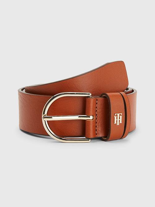 Tommy Hilfiger Monogram Leren Riemen Dames Bruin | TH287VQF