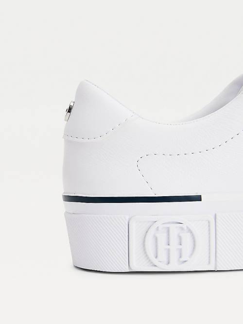 Tommy Hilfiger Monogram Leren Sneakers Dames Wit | TH961RHW