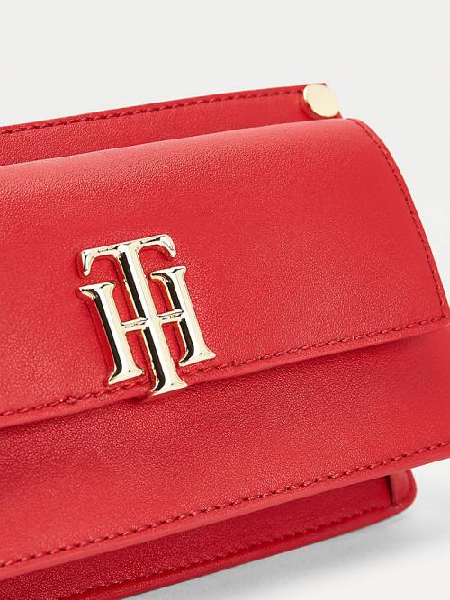 Tommy Hilfiger Monogram Lock Small Crossover Tassen Dames Rood | TH571DMY