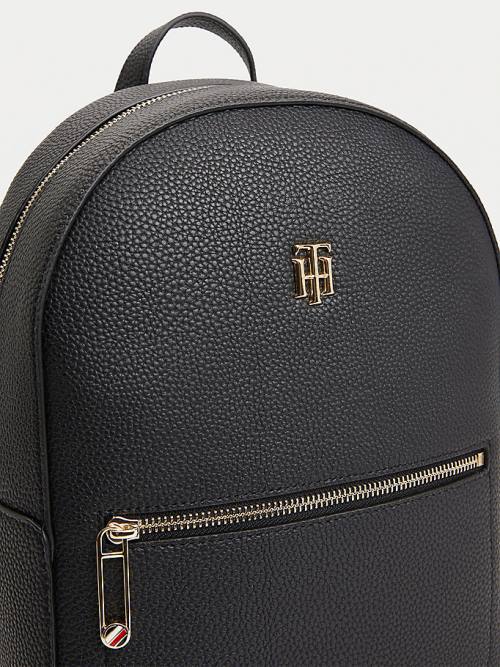 Tommy Hilfiger Monogram Plaque Backpack Tassen Dames Zwart | TH236IZO