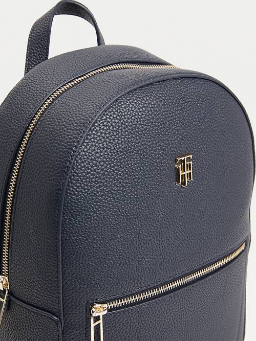 Tommy Hilfiger Monogram Plaque Backpack Tassen Dames Blauw | TH691SVH