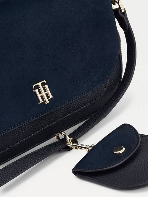 Tommy Hilfiger Monogram Plaque Crossover Tassen Dames Blauw | TH872CAV