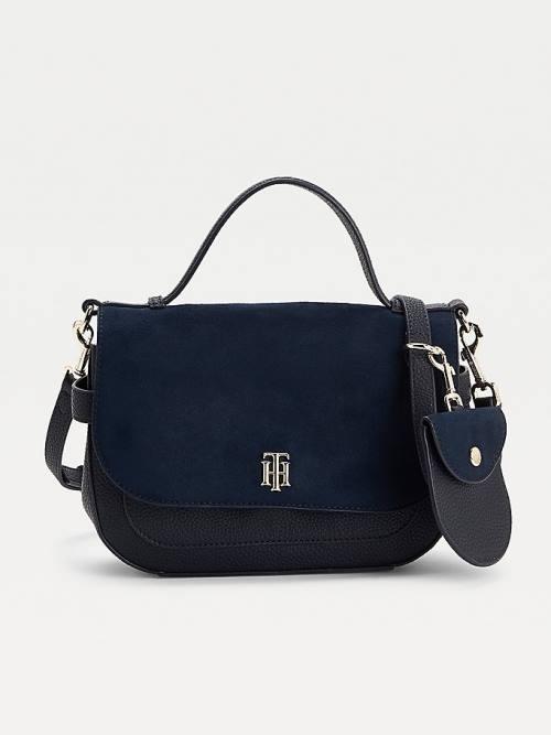 Tommy Hilfiger Monogram Plaque Crossover Tassen Dames Blauw | TH872CAV