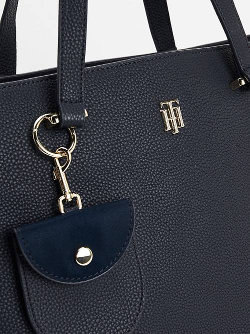 Tommy Hilfiger Monogram Plaque Tote Tassen Dames Blauw | TH751JHT