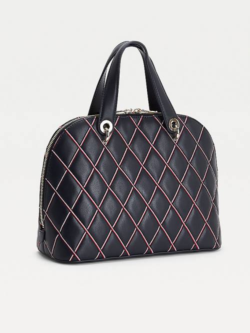 Tommy Hilfiger Monogram Quilted Crossover Tassen Dames Blauw | TH218NJD