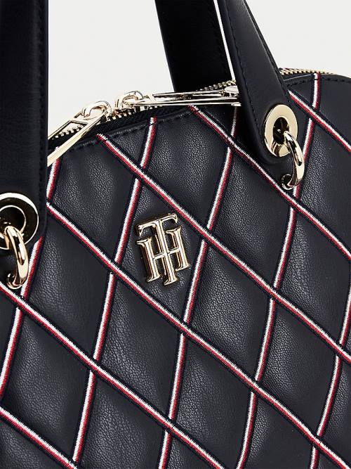 Tommy Hilfiger Monogram Quilted Crossover Tassen Dames Blauw | TH218NJD