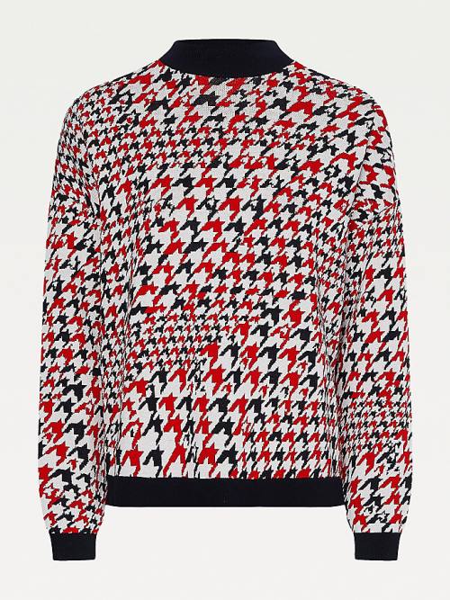 Tommy Hilfiger Monogram Regular Fit Mock Turtleneck Jumper Truien Dames Rood | TH139HAR