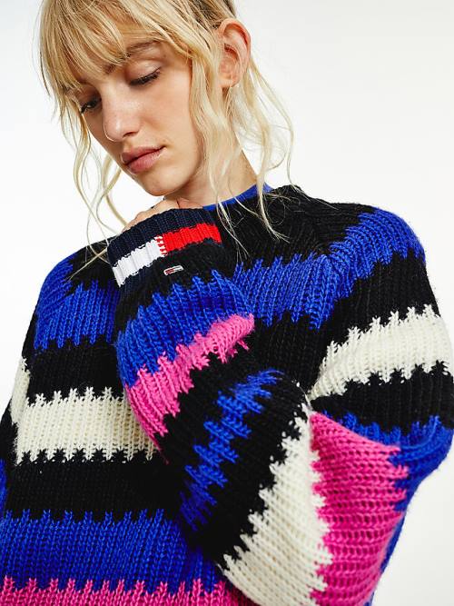 Tommy Hilfiger Multicolour Knit Jumper Truien Dames Paars | TH291CDH