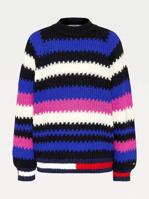 Tommy Hilfiger Multicolour Knit Jumper Truien Dames Paars | TH291CDH