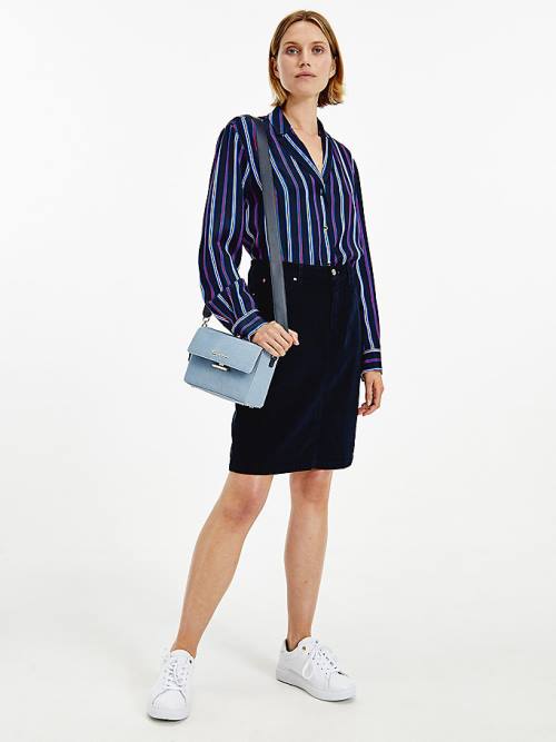 Tommy Hilfiger Multicolour Stripe Viscose Blouse Dames Blauw | TH734UJG