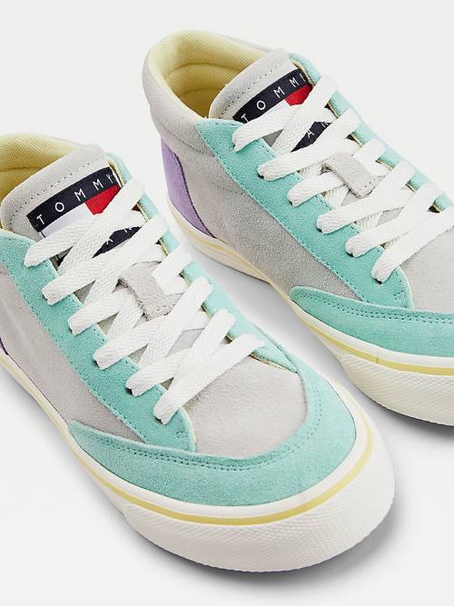 Tommy Hilfiger Multicolour Suede Skate Sneakers Dames Grijs | TH160MRB