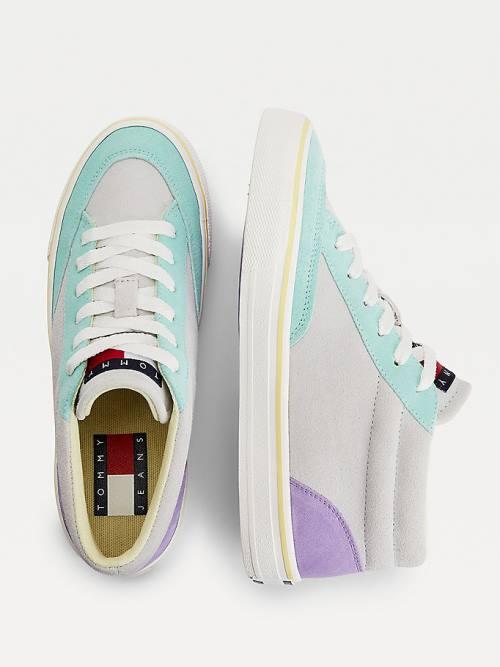 Tommy Hilfiger Multicolour Suede Skate Sneakers Dames Grijs | TH160MRB