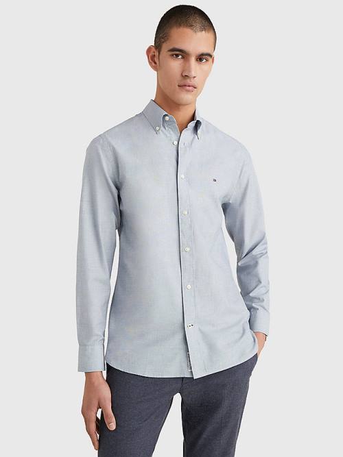 Tommy Hilfiger Natural Soft Poplin Regular Fit Overhemd Heren Blauw | TH170NZE