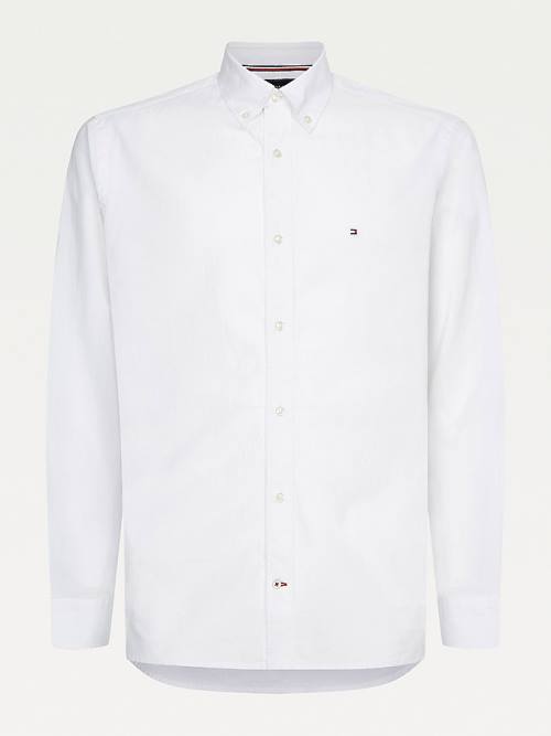 Tommy Hilfiger Natural Soft Poplin Regular Fit Overhemd Heren Wit | TH409JUY