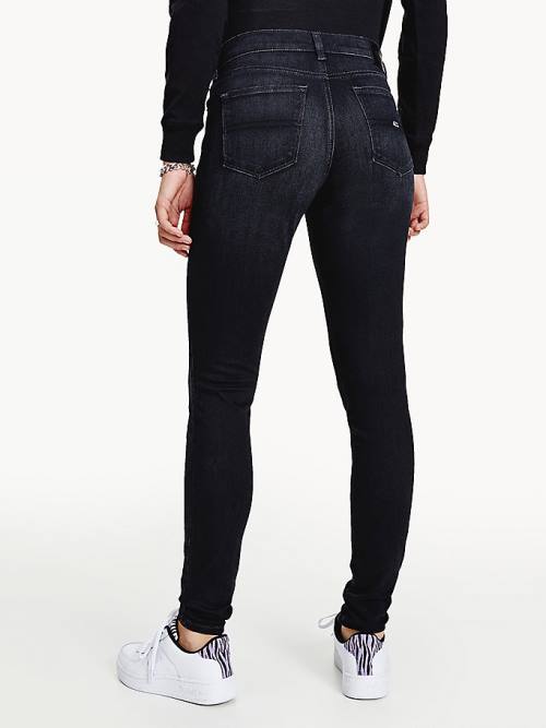 Tommy Hilfiger Nora Mid Rise Skinny Black Jeans Dames Denim | TH326CGN