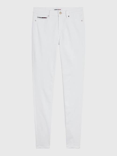 Tommy Hilfiger Nora Mid Rise Skinny White Jeans Dames Denim | TH473GMN