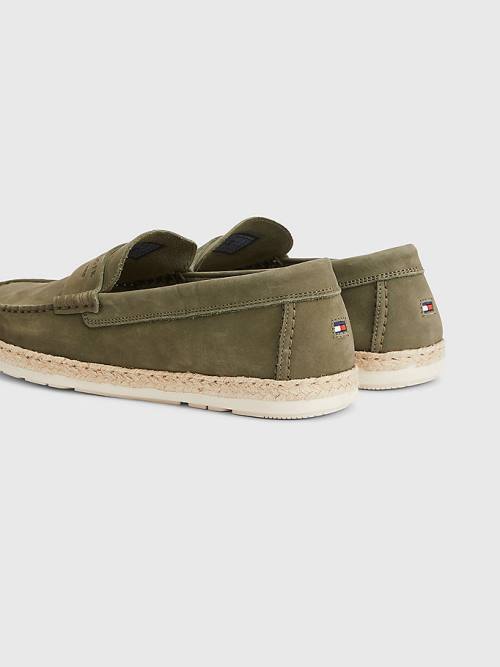 Tommy Hilfiger Nubuck Espadrilles Moccasins Vrijetijdsschoenen Heren Khaki | TH271YXE