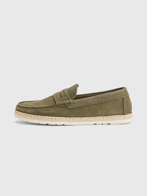 Tommy Hilfiger Nubuck Espadrilles Moccasins Vrijetijdsschoenen Heren Khaki | TH271YXE