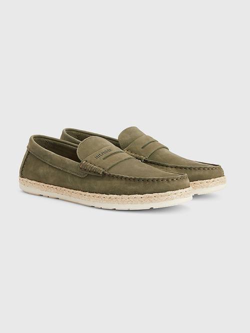 Tommy Hilfiger Nubuck Espadrilles Moccasins Vrijetijdsschoenen Heren Khaki | TH271YXE