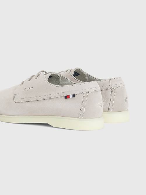 Tommy Hilfiger Nubuck Kanten-Up Vrijetijdsschoenen Heren Grijs | TH475DMJ