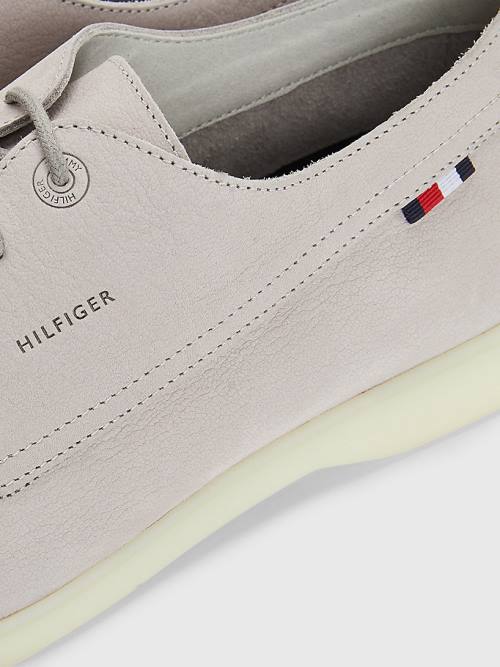 Tommy Hilfiger Nubuck Kanten-Up Vrijetijdsschoenen Heren Grijs | TH475DMJ