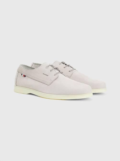 Tommy Hilfiger Nubuck Kanten-Up Vrijetijdsschoenen Heren Grijs | TH475DMJ