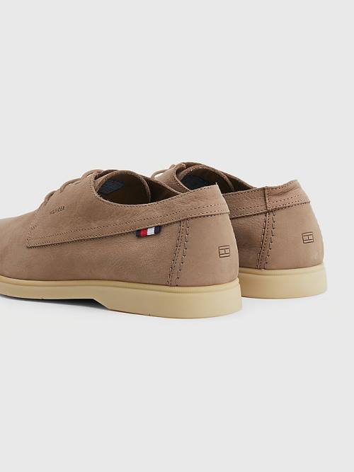 Tommy Hilfiger Nubuck Kanten-Up Vrijetijdsschoenen Heren Khaki | TH943CUP