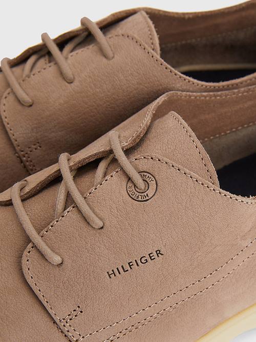 Tommy Hilfiger Nubuck Kanten-Up Vrijetijdsschoenen Heren Khaki | TH943CUP