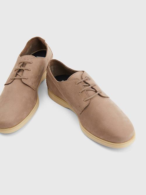 Tommy Hilfiger Nubuck Kanten-Up Vrijetijdsschoenen Heren Khaki | TH943CUP