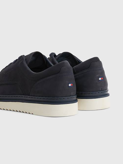 Tommy Hilfiger Nubuck Schoenplaatjes Kanten-Up Vrijetijdsschoenen Heren Blauw | TH760ATH