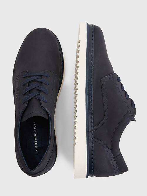 Tommy Hilfiger Nubuck Schoenplaatjes Kanten-Up Vrijetijdsschoenen Heren Blauw | TH760ATH