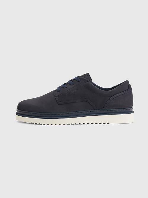 Tommy Hilfiger Nubuck Schoenplaatjes Kanten-Up Vrijetijdsschoenen Heren Blauw | TH760ATH