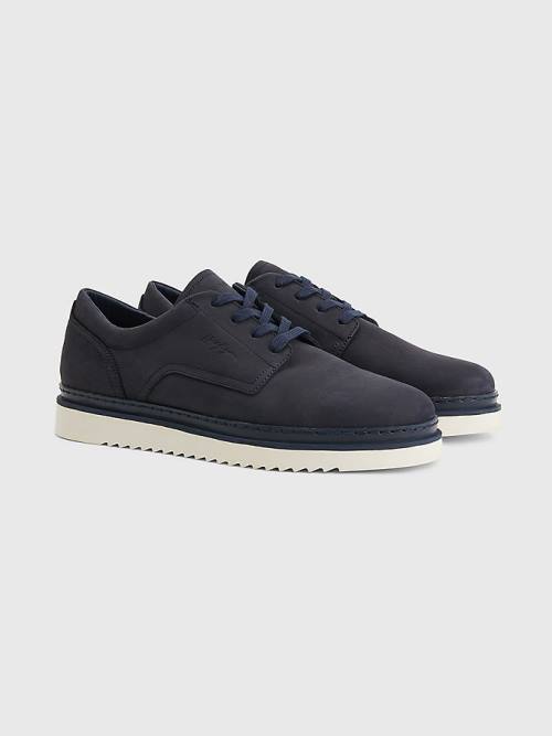 Tommy Hilfiger Nubuck Schoenplaatjes Kanten-Up Vrijetijdsschoenen Heren Blauw | TH760ATH