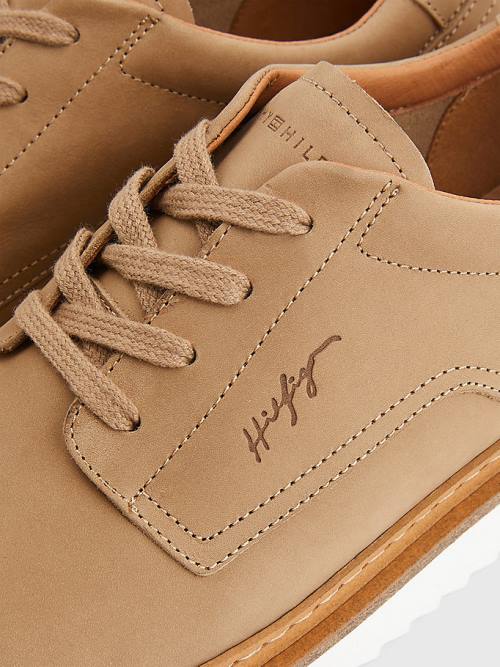 Tommy Hilfiger Nubuck Schoenplaatjes Kanten-Up Vrijetijdsschoenen Heren Khaki | TH901IWJ