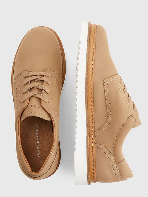 Tommy Hilfiger Nubuck Schoenplaatjes Kanten-Up Vrijetijdsschoenen Heren Khaki | TH901IWJ