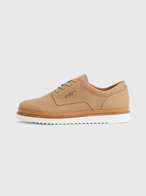 Tommy Hilfiger Nubuck Schoenplaatjes Kanten-Up Vrijetijdsschoenen Heren Khaki | TH901IWJ