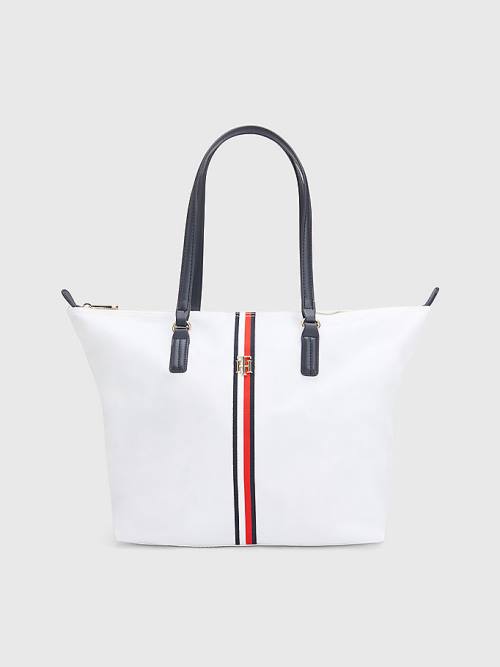 Tommy Hilfiger Nylon Signature Tote Tassen Dames Wit | TH641MHT