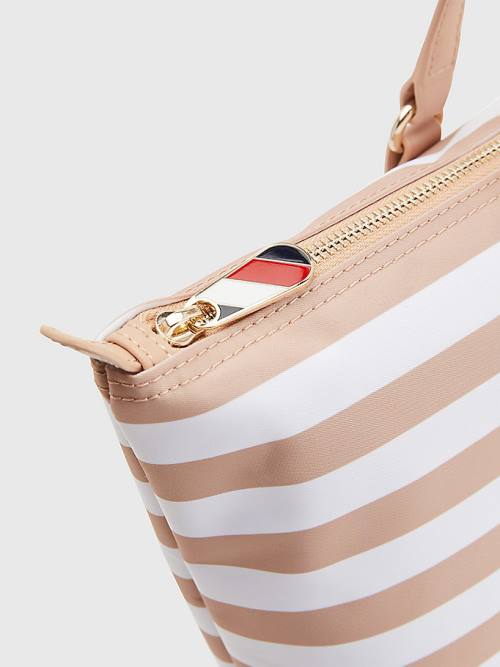 Tommy Hilfiger Nylon Stripe Tote Tassen Dames Beige | TH483YXD