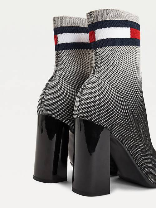 Tommy Hilfiger Ombre Knit High Heel Laarzen Dames Zwart | TH380RBT