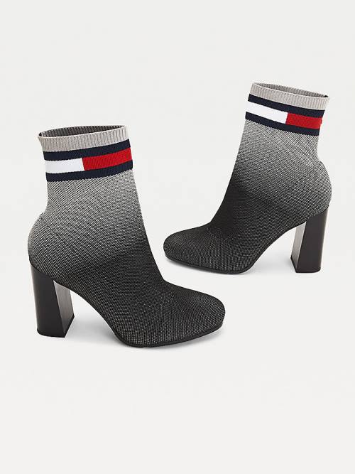 Tommy Hilfiger Ombre Knit High Heel Laarzen Dames Zwart | TH380RBT