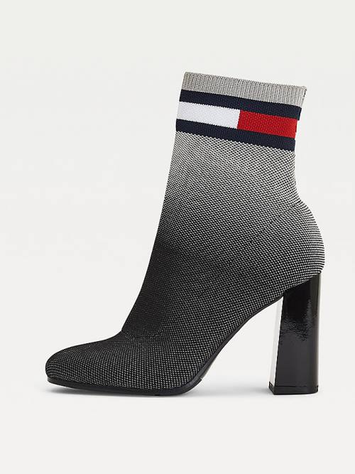 Tommy Hilfiger Ombre Knit High Heel Laarzen Dames Zwart | TH380RBT