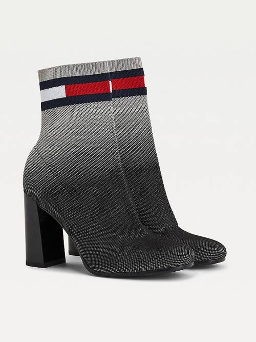 Tommy Hilfiger Ombre Knit High Heel Laarzen Dames Zwart | TH380RBT