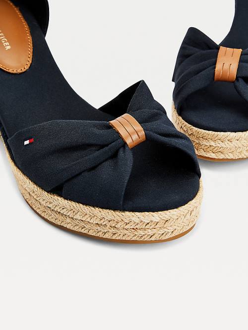 Tommy Hilfiger Open Neus Mid Wedge Espadrilles Sandalen Dames Blauw | TH589CDX