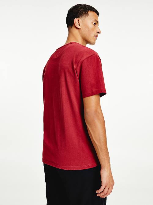 Tommy Hilfiger Organic Katoenen Badge T-shirts Heren Rood | TH403EXY